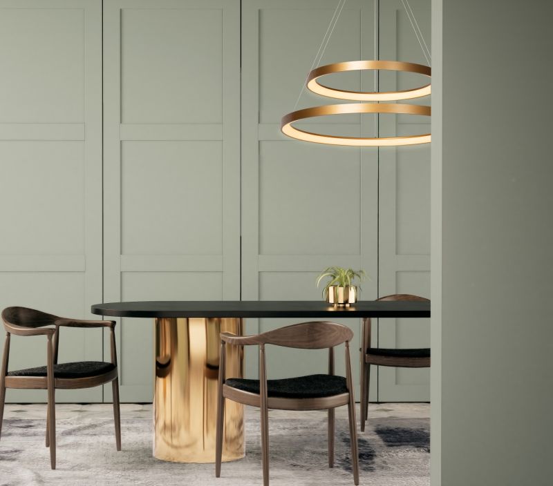 Lucide VIDAL - Závesné svietidlo - Ø 78 cm - LED Rozm. - 1x92W 2700K - Matné zlato / mosadz